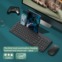 Precio de Fábrica OEM, Juego de Teclado y Ratón Inalámbrico 2.4G USB+BT para Tablet PC, Universal para Oficina, Luminoso, Portátil para Exteriores, Teclado de 99 Teclas