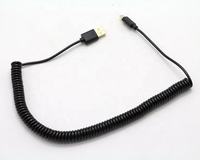 Câble d'extension de chargeur USB de type A à C en spirale enroulée à ressort rapide pour voiture