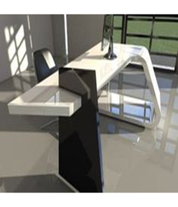 Escritorio de Oficina de Piedra Artificial de Diseño Contemporáneo Personalizado CANDU, Acabado Brillante, Enchufe Emergente Inalámbrico, 10 Años de Garantía - Product Image 2