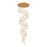 Lustre d'escalier rotatif Dengzhuo, moderne et luxueux, en acier inoxydable et cristal LED, pour loft, appartement, villa, salon, duplex