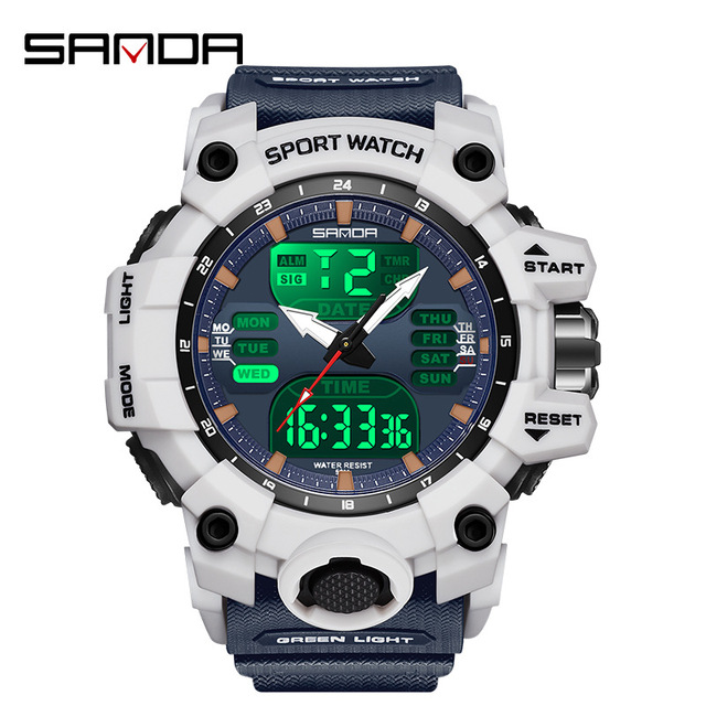 SANDA 6126 Multi-function Shock-Proof Watch for Men Outdoor Sports Waterproof Electronic Watch Wristwatch Man Digital Watch