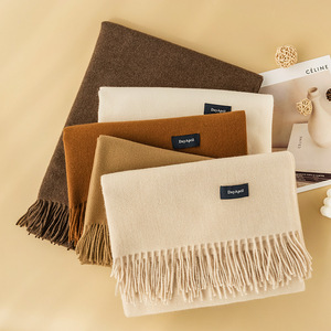 Biểu Tượng Tùy Chỉnh Cashmere Mùa Đông Khăn Ấm Mềm Pashmina Cổ Chiếc Khăn Len Khăn Choàng Chăn Phụ Nữ Kẻ Sọc Tua Cho Phụ Nữ - Product Image 3