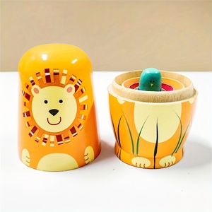 Offre Spéciale : Lot de 5 Poupées Animaux Gigognes <span class=keywords><strong>en</strong></span> <span class=keywords><strong>Bois</strong></span>, Motifs Mignons de Dessins Animés, Poupées Gigognes Russes Éducatives <span class=keywords><strong>en</strong></span> <span class=keywords><strong>Bois</strong></span> pour Enfants - Product Image 4