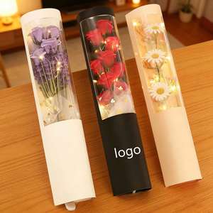 Factory Direct Customizable LED Flower Tube <b>Box</b> Transparent Ideal for Mother's Day & Festival <b>Gift</b> Packaging - Product Image 2