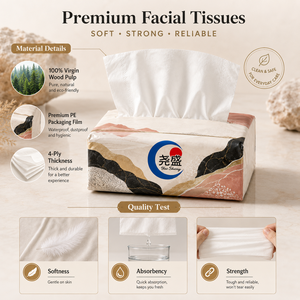 Pañuelos Faciales Decorativos de 3 Capas con Diseño de Montaña Volcánica y Llanura Salina del Valle del Rift Africano para Hogar y Hotel - Product Image 4