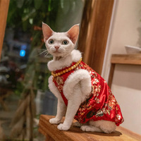 Vente chaude nouvel an festif chinois vent vêtements pour animaux de compagnie Sport Style Tang costume pour chats gilet princesse Style robe