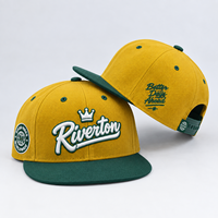 Casquette ajustable avec broderie 3D, visière plate structurée, jaune et verte bicolore, casquette snapback pour hommes et femmes, streetwear