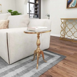 Muebles modernos para el hogar, mesa auxiliar de aluminio para decoración de sala de estar, mesa auxiliar dorada elegante, decoración de oficina, superventas - Product Image 4