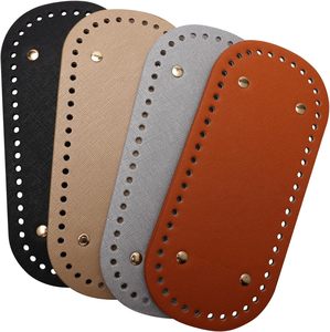 Base para Bolso de PU Tejido a Mano con Patrón Cruzado, 22*10cm, Ovalado, Accesorio de Costura, 1mm de Grosor, En Stock - Product Image 1