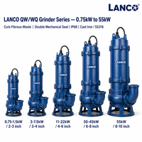 Bomba de aguas residuales sumergible LANCO QW WQ con cortador, antiobstrucción, de acero inoxidable SS316 y hierro fundido, 0.75-55kW, 2-10 pulgadas, para uso municipal