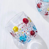 Gobelet en verre coloré peint à la main 350 ml, épaissi et résistant à la chaleur, pour jus, lait, thé, usage domestique, bureau, café