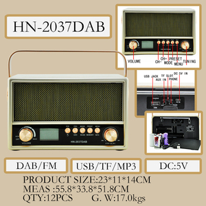 HN-2037DAB European HOT SALE <strong>Dab</strong> Speaker Retro Wooden Case <strong>Rechargeable</strong> LCD Display Tuning Fm <strong>Radios</strong> - Product Image 6
