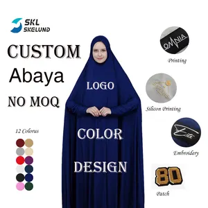 Wholesale Long Abaya Muslim Dress Prayer New Design Long Sleeve Muslim Hooded One Set Custom Abaya Women Muslim Dress With Hijab