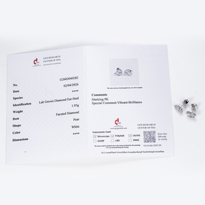 Boucles d'oreilles Messi Jewelry MSE-905 en or blanc 9 carats avec émeraude en forme de poire et diamants marquise pour femmes - Product Image 6