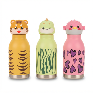 <span class=keywords><strong>Botella</strong></span> <span class=keywords><strong>de</strong></span> Agua Infantil Personalizada al por Mayor, Moderna, <span class=keywords><strong>de</strong></span> Acero Inoxidable, Aislada al Vacío, a Prueba <span class=keywords><strong>de</strong></span> Fugas, Libre <span class=keywords><strong>de</strong></span> BPA, con Diseño <span class=keywords><strong>de</strong></span> Cabezas <span class=keywords><strong>de</strong></span> Animales - Product Image 1