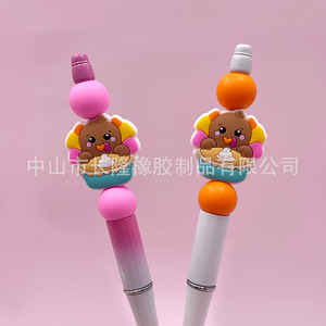 Thanksgiving Turkey Silicone Beads Cartoon Craft <b>Supplies</b> For Party <b>Decorations</b> - Product Image 3
