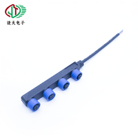 Conector Adaptador Impermeable M15 de Uno a Cuatro, Tipo F de 2 Pines, para Exteriores, LED, Macho-Hembra, con Cable y Arnés