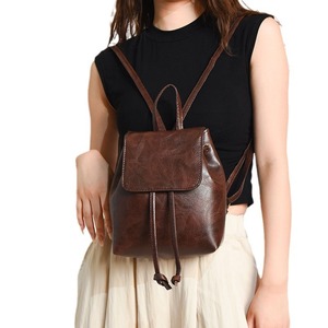 Bolso de Maternidad Artístico Marrón Miniatura con Cordón, Mochila de Mujer, Estilo Nuevo Primavera-Verano, Versátil, Retro, Bolso de Hombro Individual - Product Image 5