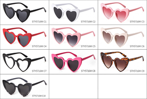 STY5716M Vente en gros de lunettes de soleil de haute qualité avec logo personnalisé en forme <span class=keywords><strong>d</strong></span>'<span class=keywords><strong>amour</strong></span> Lunettes de soleil colorées Lunettes de soleil cœur rose et blanc pour femmes - Product Image 6