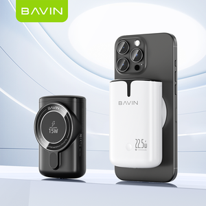 BAVIN vente en gros facile à transporter PC1056S 10000mah 15w banque d'alimentation de charge rapide sans fil magnétique - Product Image 1