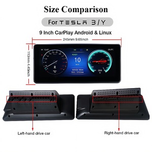 Tốt nhất HD 9-inch IPS thời gian thực Bảng điều khiển Tesla mô hình 3/Y Carplay Android Auto Stereo chia màn hình kỹ thuật số tín hiệu - Product Image 5