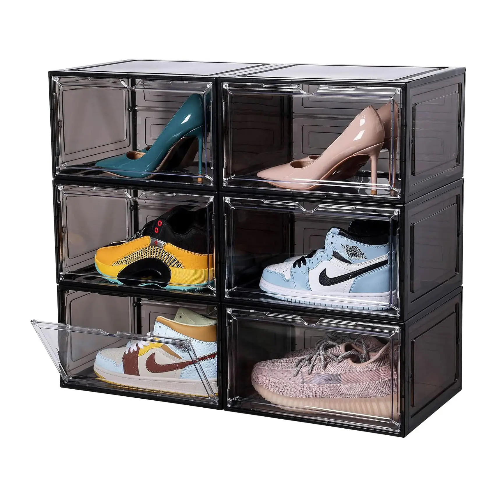 चुंबक एयर जॉर्डन जूते बॉक्स के साथ महिलाओं के जूते बॉक्स डिजाइन जूता बॉक्स
