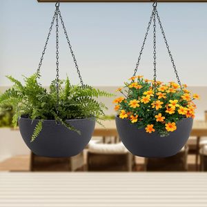 <span class=keywords><strong>Jardinière</strong></span> suspendue légère en plastique de grande taille avec trous de drainage, design minimaliste moderne pour une utilisation en intérieur et en extérieur - Product Image 2