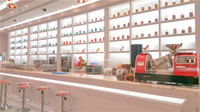 Meubles de confiserie, comptoir d'exposition de bonbons blanc personnalisé, présentoirs de confiserie, présentoirs de sucettes, équipements de magasin de bonbons