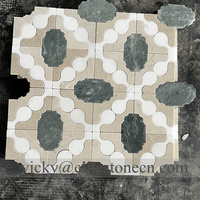 Mosaïque de marbre moderne de luxe, motif floral, pour salle de bain, cuisine, salon ou villa, mosaïque murale intérieure