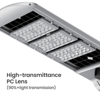 Lampadaire solaire tout-en-un haute efficacité 60W-120W pour autoroute, indice de protection IP65, 220lm/W, LED haute luminosité, éclairage extérieur solaire à batterie