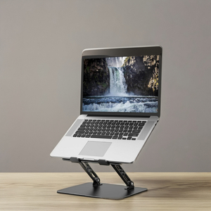 Penyangga Laptop ergonomis portabel, dudukan peninggi Laptop bisa dilipat logam aluminium, nyaman, untuk meja komputer, Laptop - Product Image 6