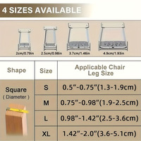 Protecteurs de sol carrés pour pieds de chaise, coussinets de pieds de meubles en feutre de silicone pour planchers en bois dur sans bruit ni rayures