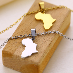 Women's Stainless Steel Gold-plated <strong>Map</strong> Pendant for Friends and Relatives Christmas Birthday <strong>Gifts</strong> - Product Image 3