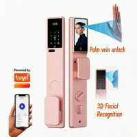 Serrure intelligente Tuya Wifi anti-effraction haut de gamme sans passerelle, avec reconnaissance faciale 3D et empreinte digitale, pour porte d'entrée