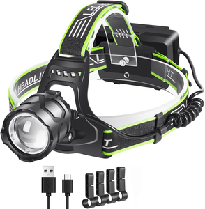 Wave Induction 135 Degree Adjustment Telescopic Zoom Usb <b>Rechargeable</b> Aluminum Alloy Abs Torch <b>Flashlight</b> White Led Headlamp - Product Image 1