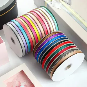 ฟรีตัวอย่างพร้อมส่ง 1/4" 6 มม.สีสันสดใสราคาถูกcintas decorativaริบบิ้นgrosgrain 100 หลา/ม้วน