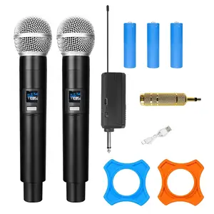 Professional Double Hand-held Microfone Sem Fio Rechargeable Universal Handheld Cordless Wireless Microphone for Singing Karaoke