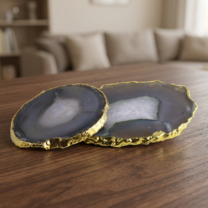 Luxury High Quality <b>Resin</b> Agate Coasters Set with Gold Edge | Handmade <b>Epoxy</b> <b>Resin</b> Drink Coasters | <b>Table</b> Decor Home Gift - Product Image 3