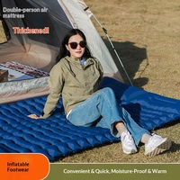 Matelas de camping gonflable double 200x140cm, matelas pneumatique en TPU avec pompe à pied intégrée, imperméable pour la randonnée en plein air