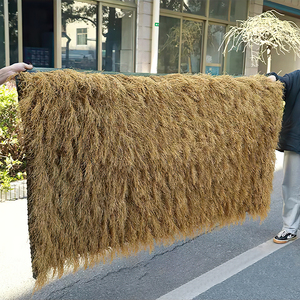 SENKE 50mm giallo erba rotolo sintetico artificiale Reed Palm paglia sbarre calcio giardino gazebo paglia sintetica tetto artificiale - Product Image 1