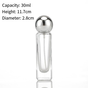 Nuovo Design Atomizzatore da Viaggio Quadrato in Vetro Trasparente da 30ml con Fondo Spesso e Tappo a Sfera per Profumo - Product Image 6