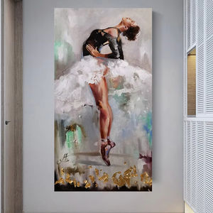 Pintura en lienzo de bailarina Vintage, carteles de bailarina de Ballet e impresiones, arte de pared de mujer a la moda, decoración de habitación de niñas, Cuadros - Product Image 5