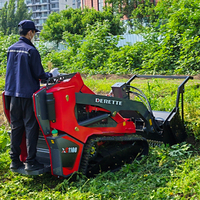Mini-chargeuse compacte sur chenilles Derette XC1100 avec broyeur à chaînes, moteur diesel Kubota 25 CV et commande pilote