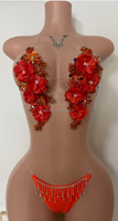 Nouveautés en gros : Tenues de strip-teaseuse en strass, vêtements de danse exotique faits main pour la performance