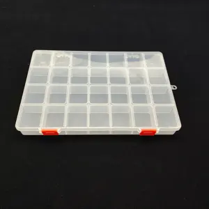 Plastic adjustable compartments storage container with removable dividers electronic component storage box