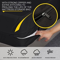 Vente en gros Logo personnalisé Double housse de rangement imperméable pour matelas Couvre-matelas Oxford avec poignées