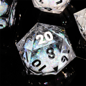 Mini Planet - Juego de Dados de Plástico de Alta Calidad para D4, D6, D8, D10, D12, D%, D20, Núcleo Líquido, Personalizado, 7 Piezas, para Juegos de Mesa - Product Image 2