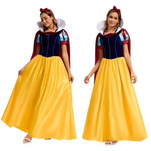 Costume da <span class=keywords><strong>Principessa</strong></span> Biancaneve per Adulti, Abito Lungo con Mantello per Donna, Outfit per Halloween, Carnevale, Cosplay e Feste in Maschera - Product Image 1