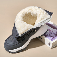 Bairuilun Bottes de marche d'hiver pour femme Bottes de neige légères et chaudes avec lacets