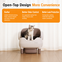 Bac à litière automatique autonettoyant avec design anti-éclaboussures, grande toilette électrique pour chat avec plateau facile à nettoyer